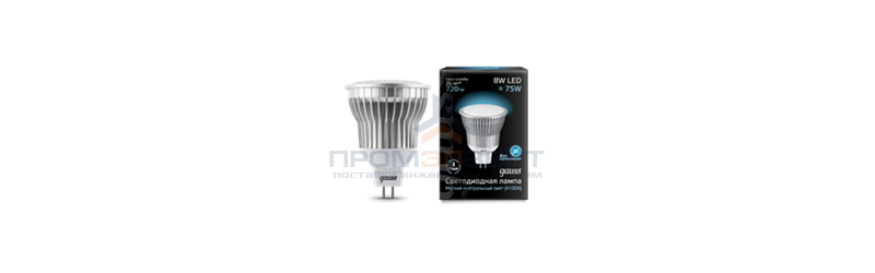 Лампа Gauss LED MR16 GU5.3 8W SMD AC220-240V 4100K  1/10/100