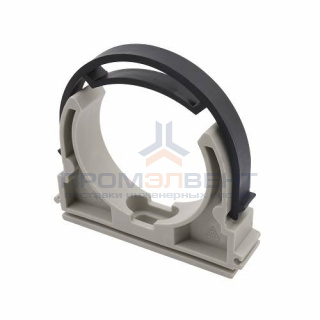 Клипса с лентой для труб FV-Plast - 63 (для полипропиленовых труб, цвет серый)