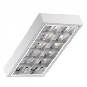 Накладной растровый светильник ЛПО218 ECP 2х18 Вт ЭПРА 620х310х85мм