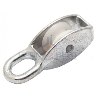 Блок для троса одинарный 40мм нейлоновый шкив (трос 9мм) оцинкованный