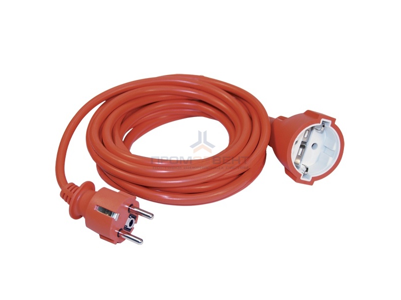 Шнур УШ-01РВ оранжевый с вилкой и розеткой 2P+PE 3х1,0/10метров ИЭК