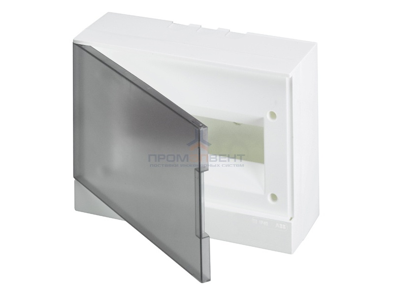 ABB Basic E Бокс настенный 12М серая прозрачная дверь (с клеммами)