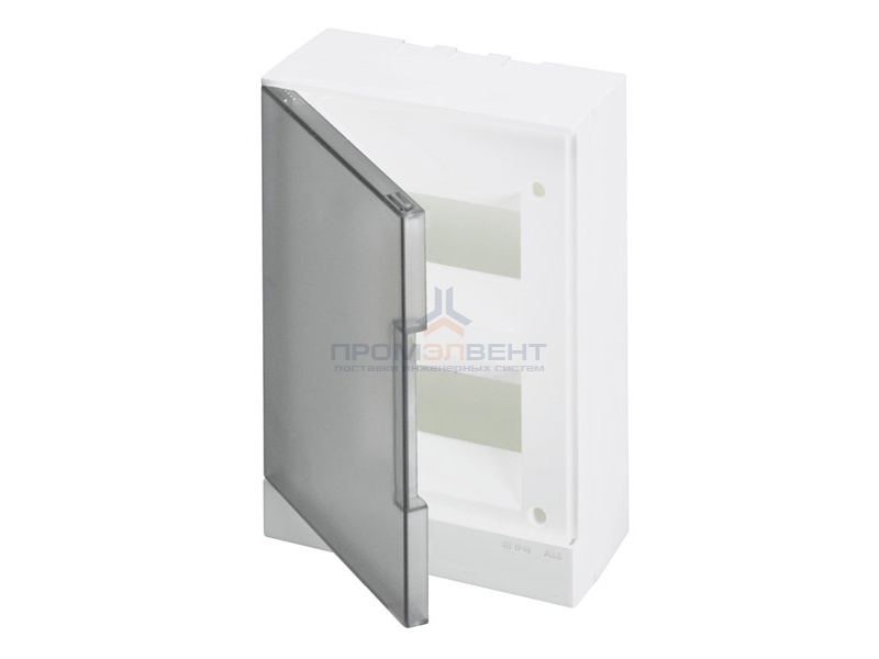 ABB Basic E Бокс настенный 16М серая прозрачная дверь (с клеммами)